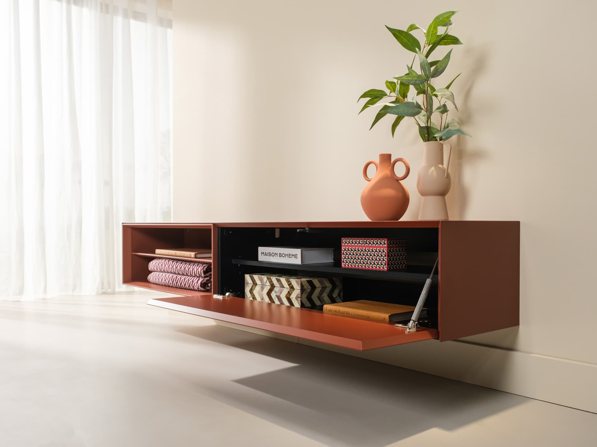 Houten Wandplank met Verborgen Opbergruimte – Zwevend Wandrek 40 cm Houten Wandplank met Verborgen Opbergruimte – Zwevend Wandrek 40 cm